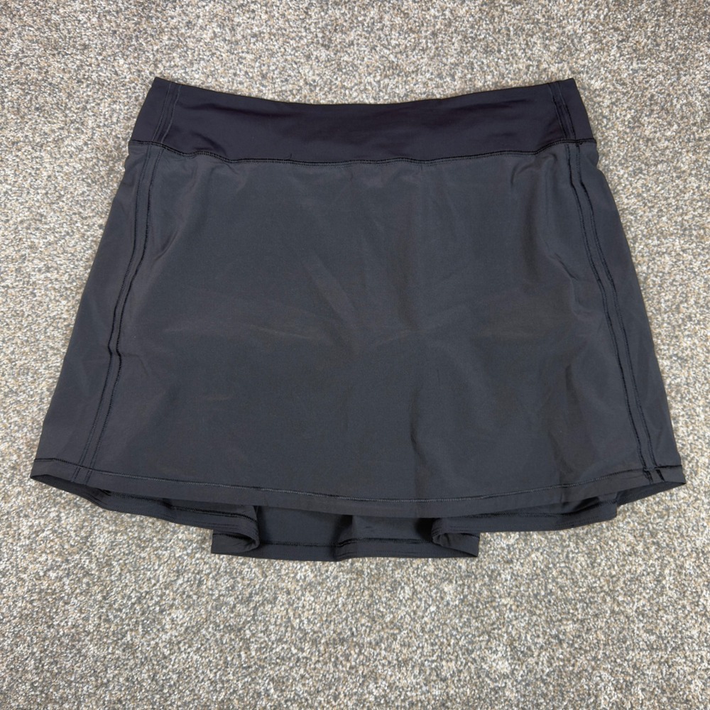 Lululemon Pace Rival Mid Rise Skirt Black Pleated Tennis Skort LW8AB9S Size 10